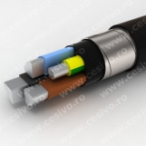 Cablu din aluminiu, armat, cu izolatie si manta din PVC  - ACYABY-F 3x70+35